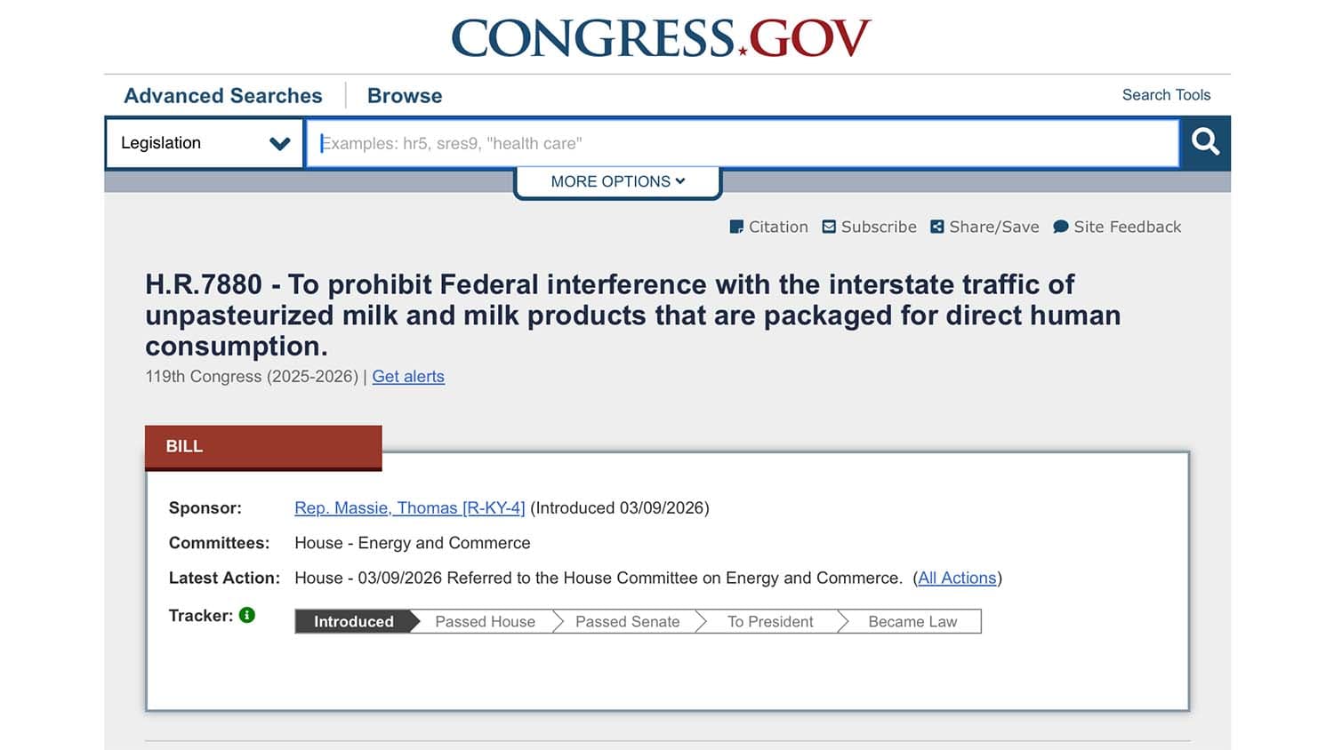H.R. 7880, the Interstate Milk Freedom Act of 2026, would end the FDA’s decades-old prohibition on raw milk interstate commerce. Here’s what the bill does, who’s behind it, and who has defeated it before.
