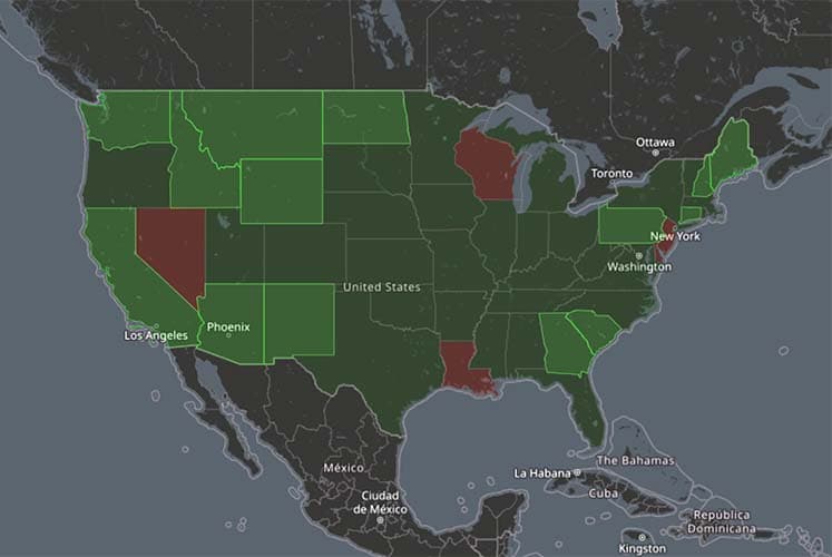 Raw Milk Law Library map updates, new map, new color scheme