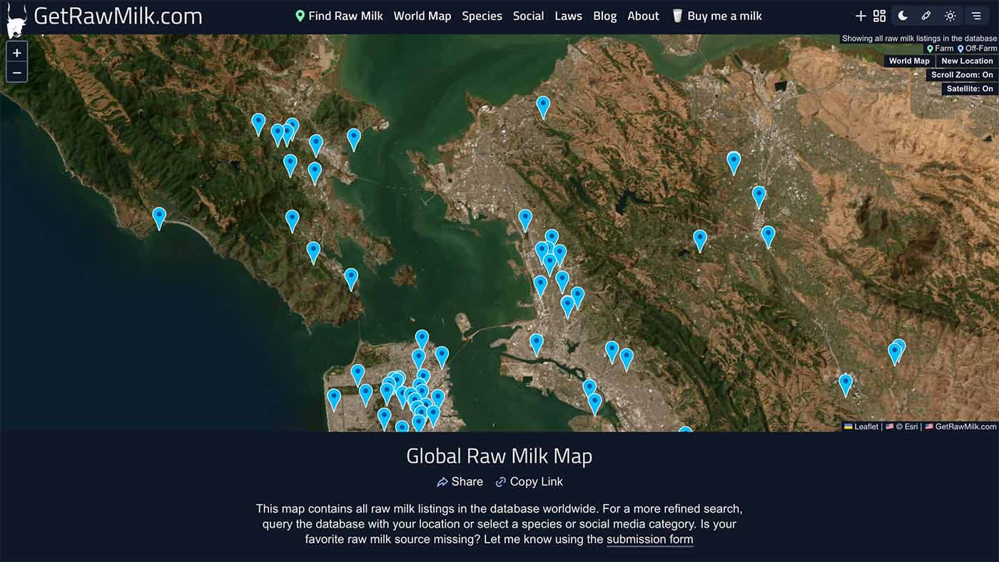 Satellite view is now available on the milk maps Satellite view is now available on the milk maps