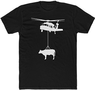 Get Raw Milk helicopter cow shirt
