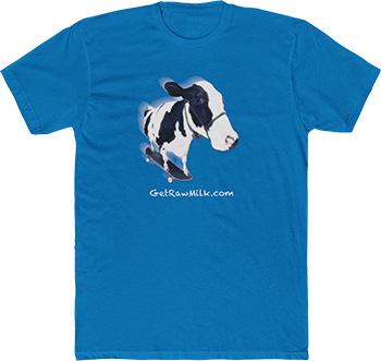 Get Raw Milk blue skater cow shirt